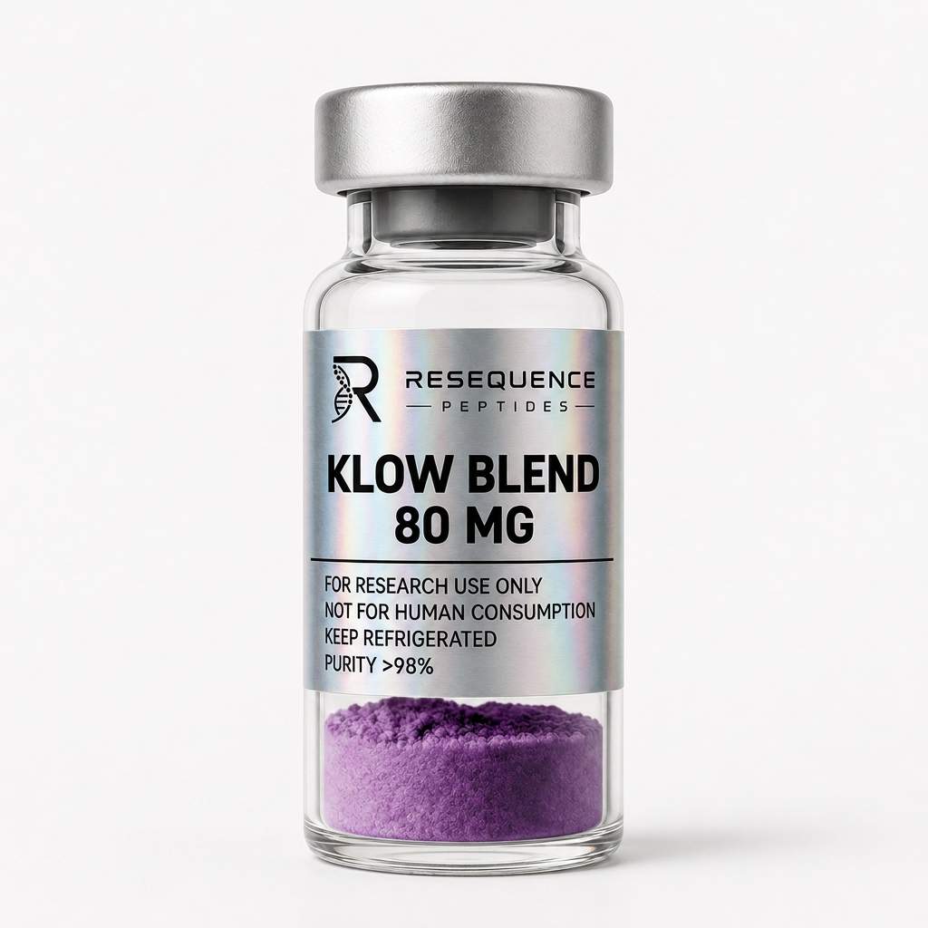KLOW Research Blend 80 mg research vial containing GHK-Cu, BPC-157, TB-500 and KPV